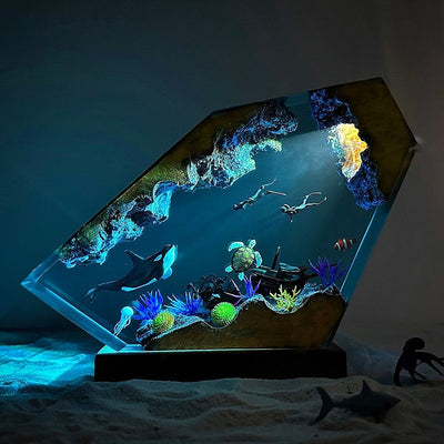 Orca and Turtle Resin Night Light