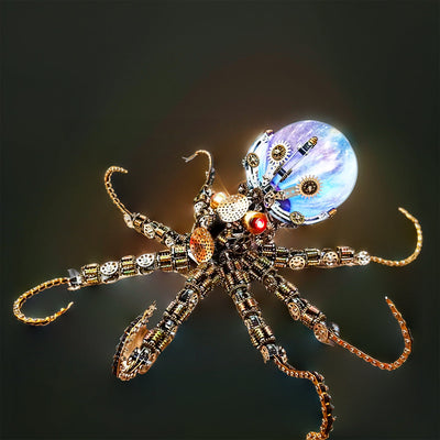 Intricate 3D Steampunk Mechanical Octopus Model Kit – 2400+ Pieces for Creative Builders!