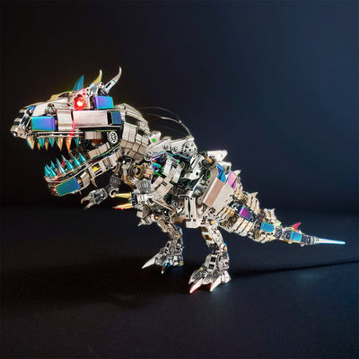 DIY 3D Mechanical Rex Dinosaur Metal Model Puzzles Building Block Set Toys - 2500PCS+55cm Height