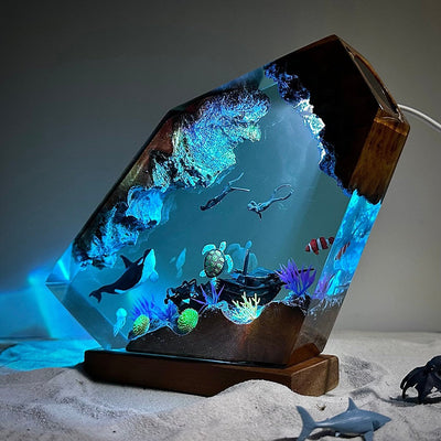 Orca and Turtle Resin Night Light