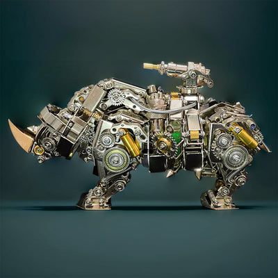 Build Your Own Steampunk Mechanical Siege Rhino: 700+ Piece DIY Craft Kit!