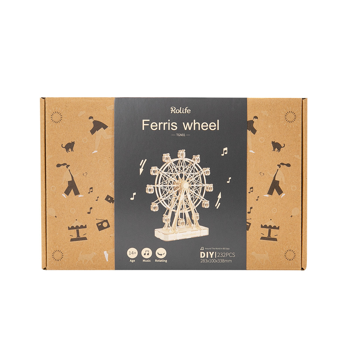 Puzziv  TGN01 Ferris Wheel Wooden Music Box