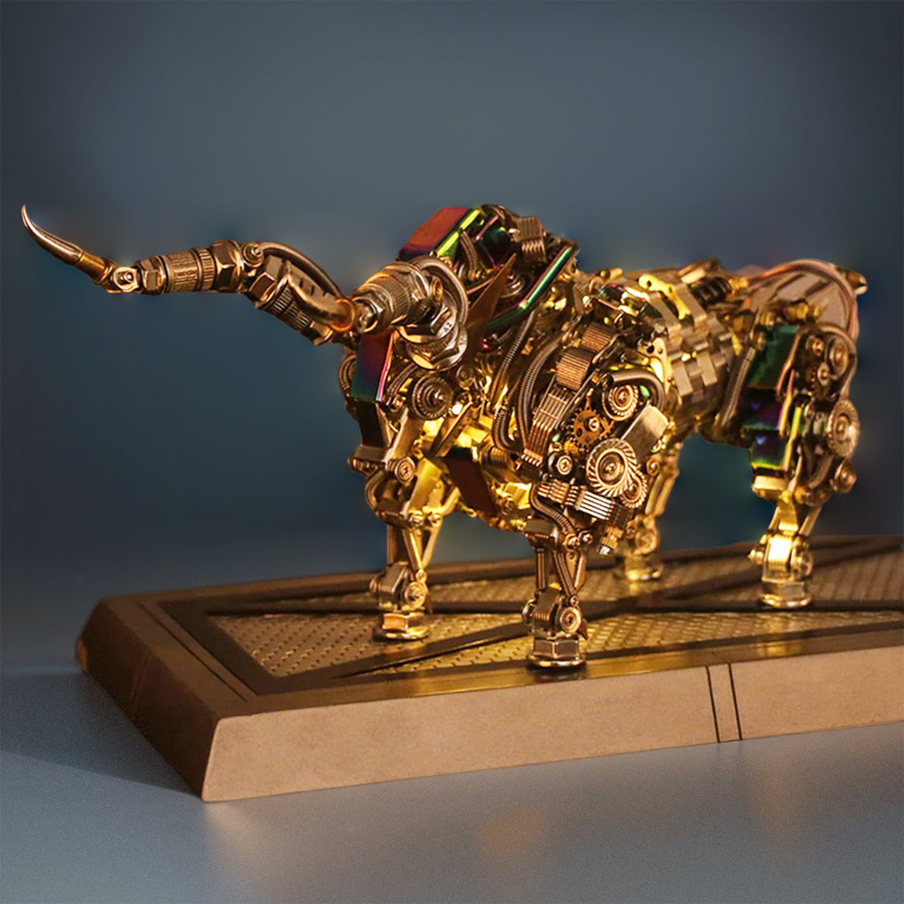 DIY 3D Metal Mechanical Bull Animal Model Assembly Kit 1087Pcs