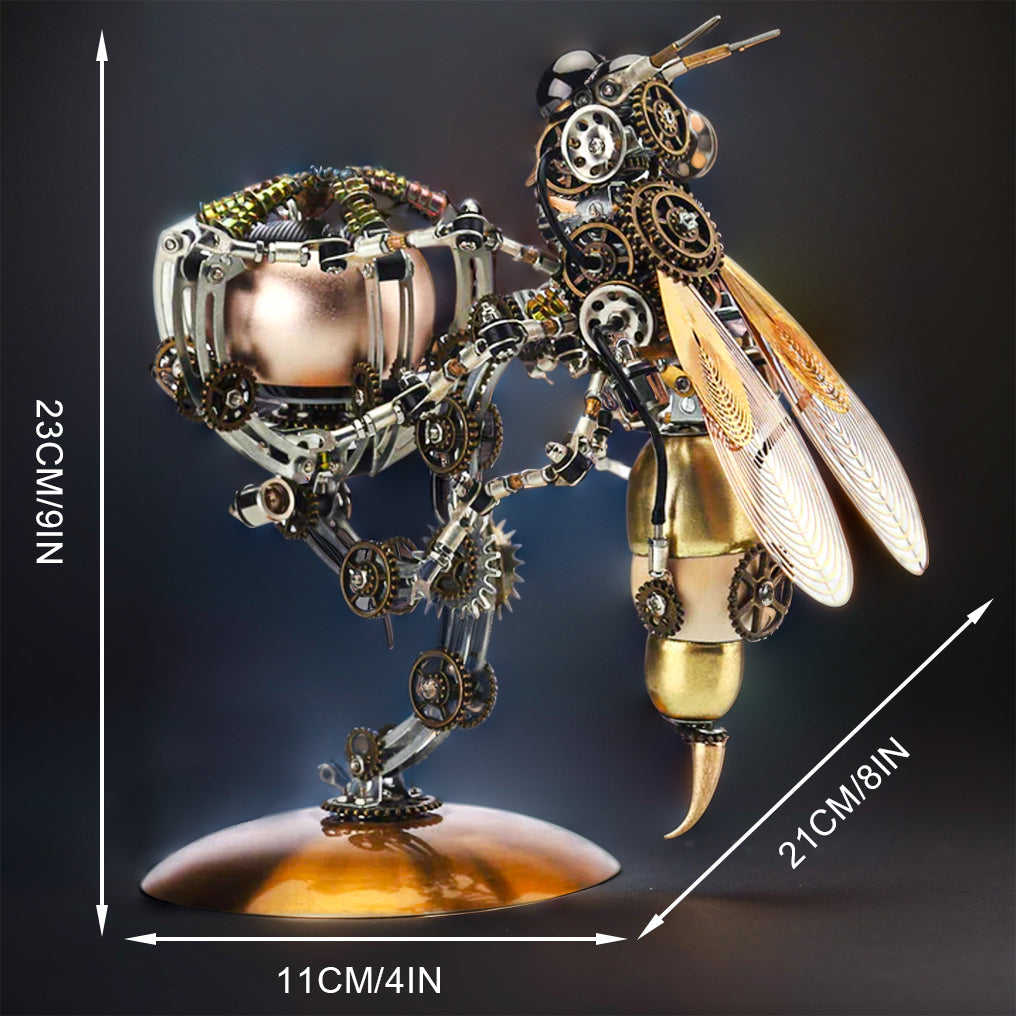 Intricate 3D Steampunk Wasp Model Kit – Engaging 627-Piece Puzzle with Scenic Base