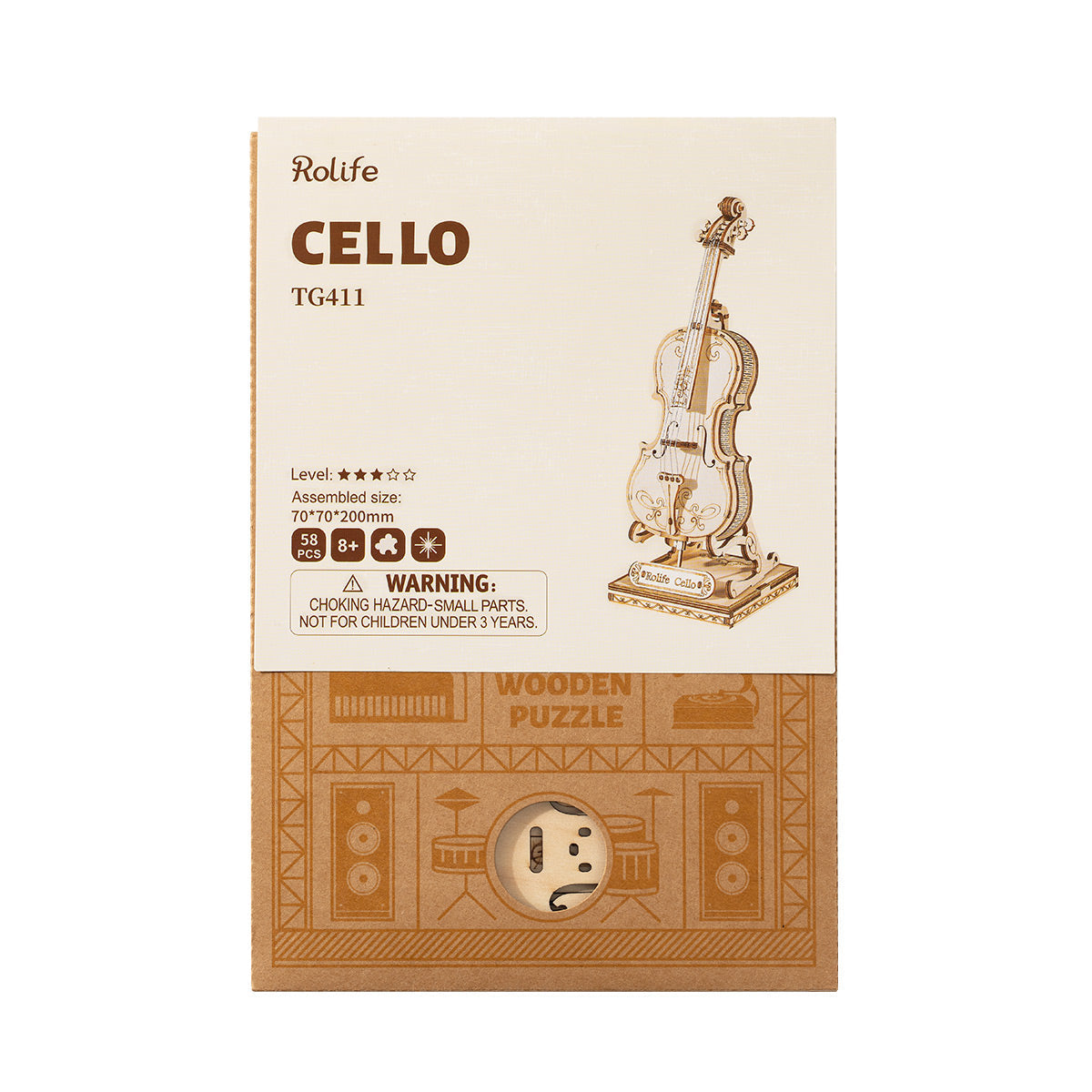 Puzziv  Cello TG411 3D Wooden Puzzle