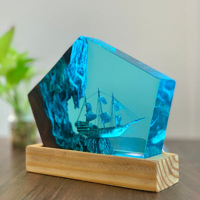 The Flying Dutchman Ship Handmade Resin Nightlight