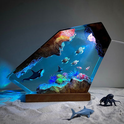 Orca, Turtles and Ray Resin Night Light