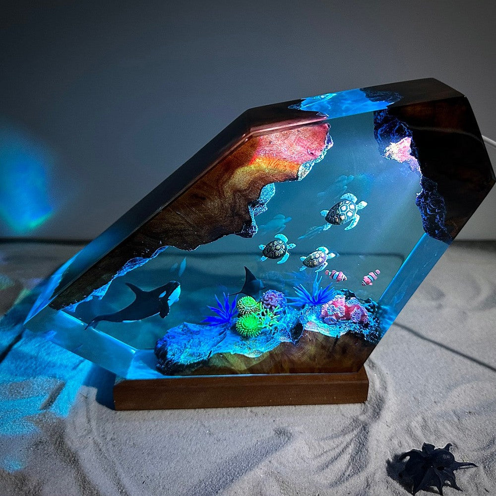 Orca, Turtles and Ray Resin Night Light