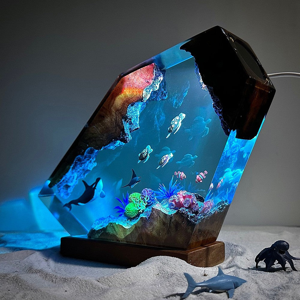 Orca, Turtles and Ray Resin Night Light