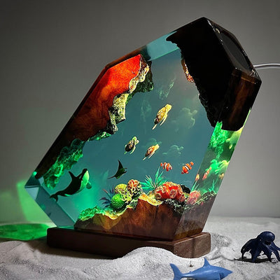 Orca, Turtles and Ray Resin Night Light