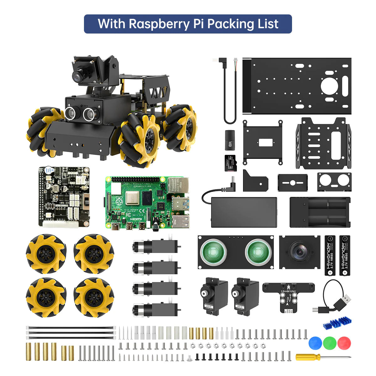 Educational Miniature TurboPi Raspberry Pi Omnidirectional Mecanum Wheels Robot Car Kit