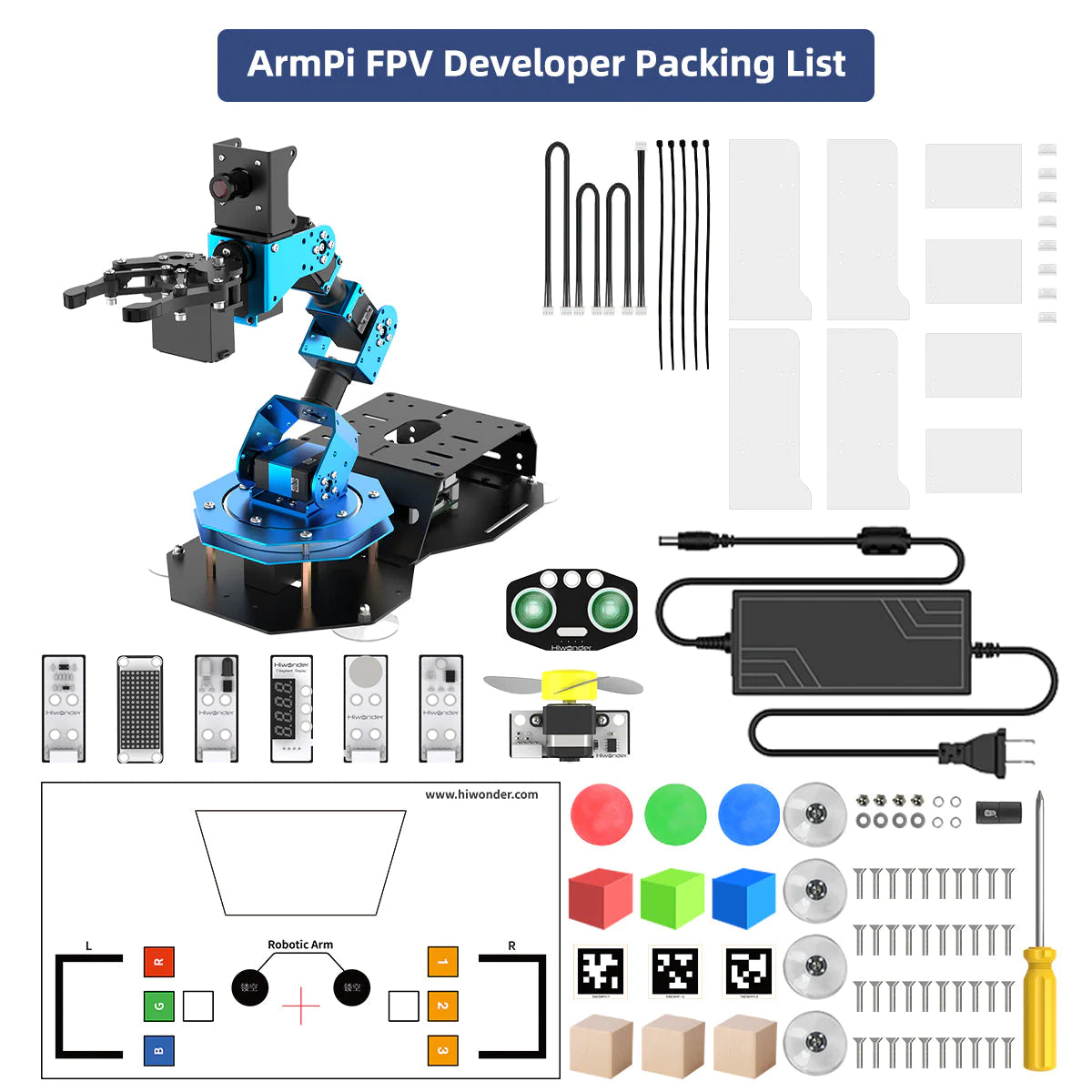 Educational Miniature ArmPi FPV AI Vision Raspberry Pi Programming ROS Robotic Arm