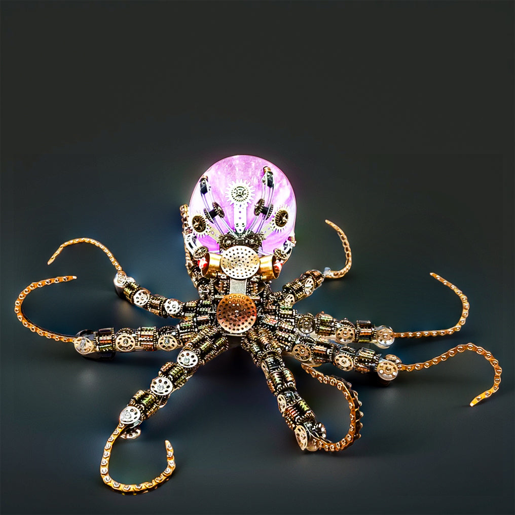 Intricate 3D Steampunk Mechanical Octopus Model Kit – 2400+ Pieces for Creative Builders!