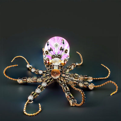 Intricate 3D Steampunk Mechanical Octopus Model Kit – 2400+ Pieces for Creative Builders!