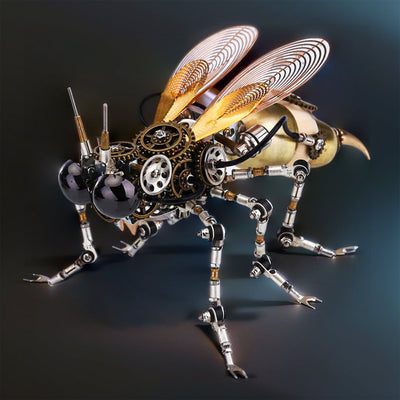 Intricate 3D Steampunk Wasp Model Kit – Engaging 627-Piece Puzzle with Scenic Base