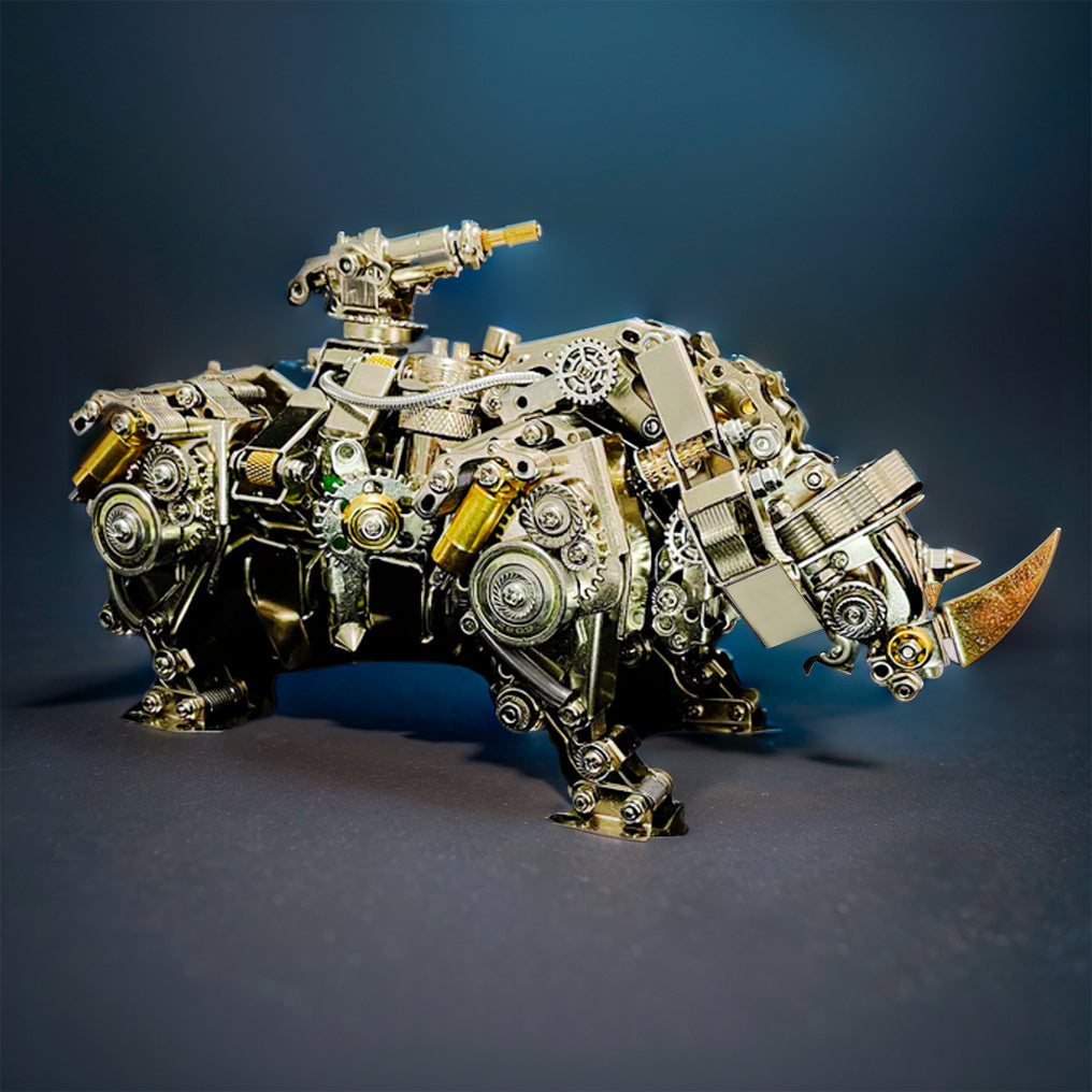 Build Your Own Steampunk Mechanical Siege Rhino: 700+ Piece DIY Craft Kit!