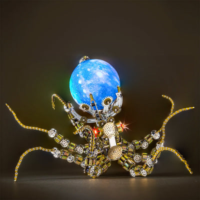 Intricate 3D Steampunk Mechanical Octopus Model Kit – 2400+ Pieces for Creative Builders!