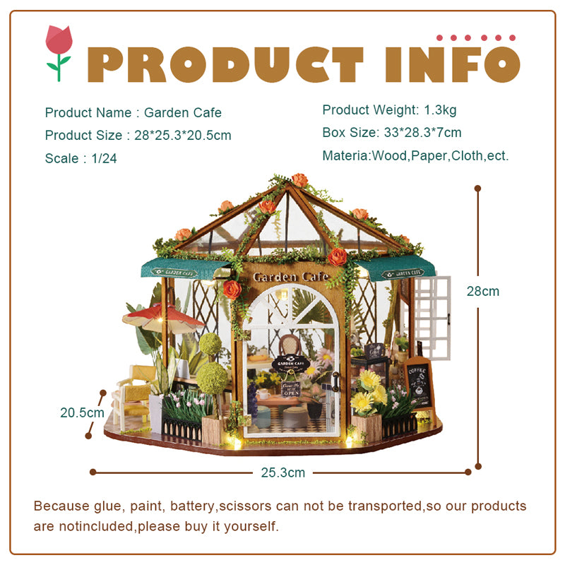 Puzziv 1:24 DIY Dollhouse Kit (Garden Cafe)