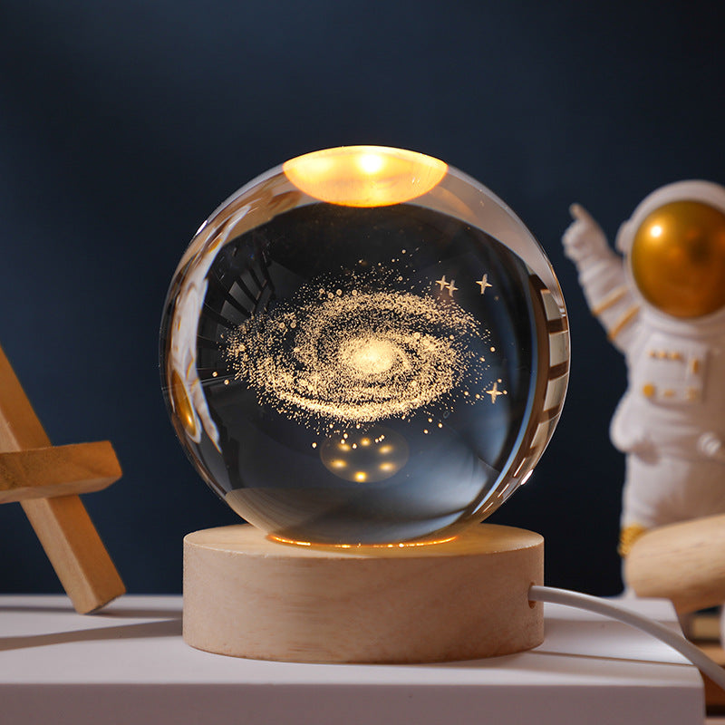 Puzziv™ | Galaxy 3D Crystal Sphere with Light Base