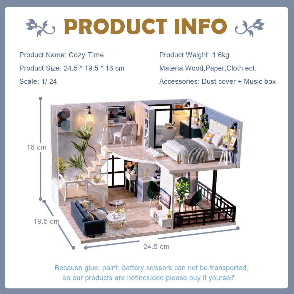 Puzziv 1: 24 DIY Dollhouse Kit (Cozy Time)