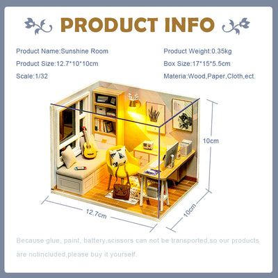 Puzziv 1:24 DIY Dollhouse Kit ( Sunshine Room)