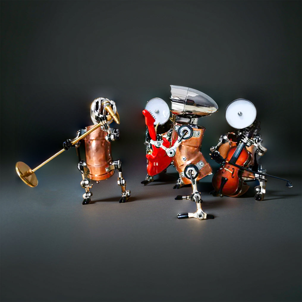 Steampunk 3D Metal Robot Band Model Kit - Create Your Own Handcrafted Masterpiece!