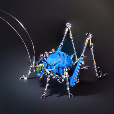 DIY 3D Metal Mechanical Blue Cricket Steampunk Craft Puzzle Model Assembly Kit