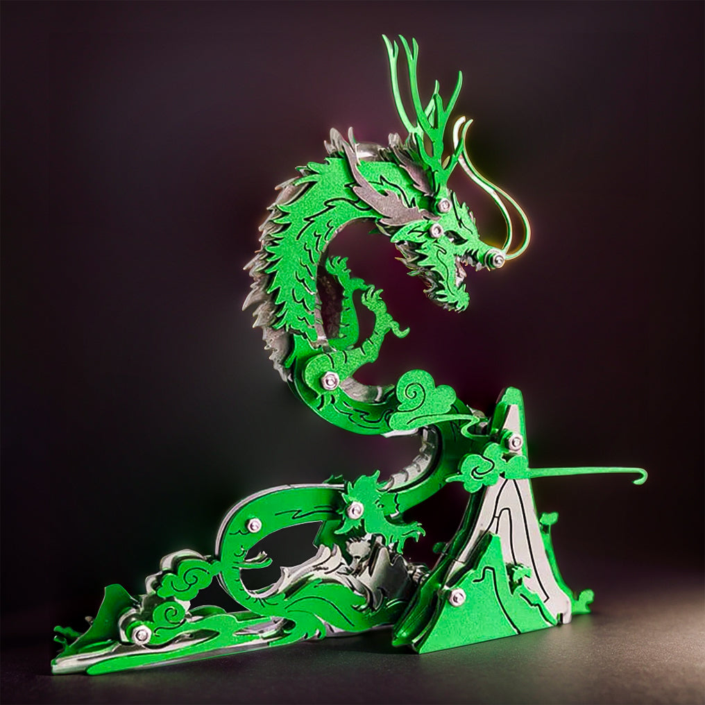 DIY 3D Metal Puzzle Dragon on the Mountain Mythical Creature Model Kit