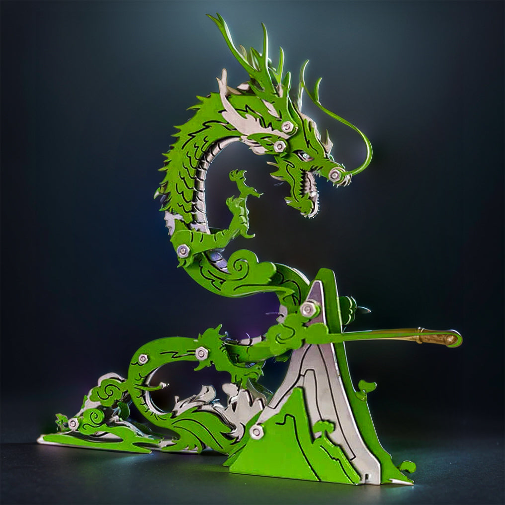 DIY 3D Metal Puzzle Dragon on the Mountain Mythical Creature Model Kit