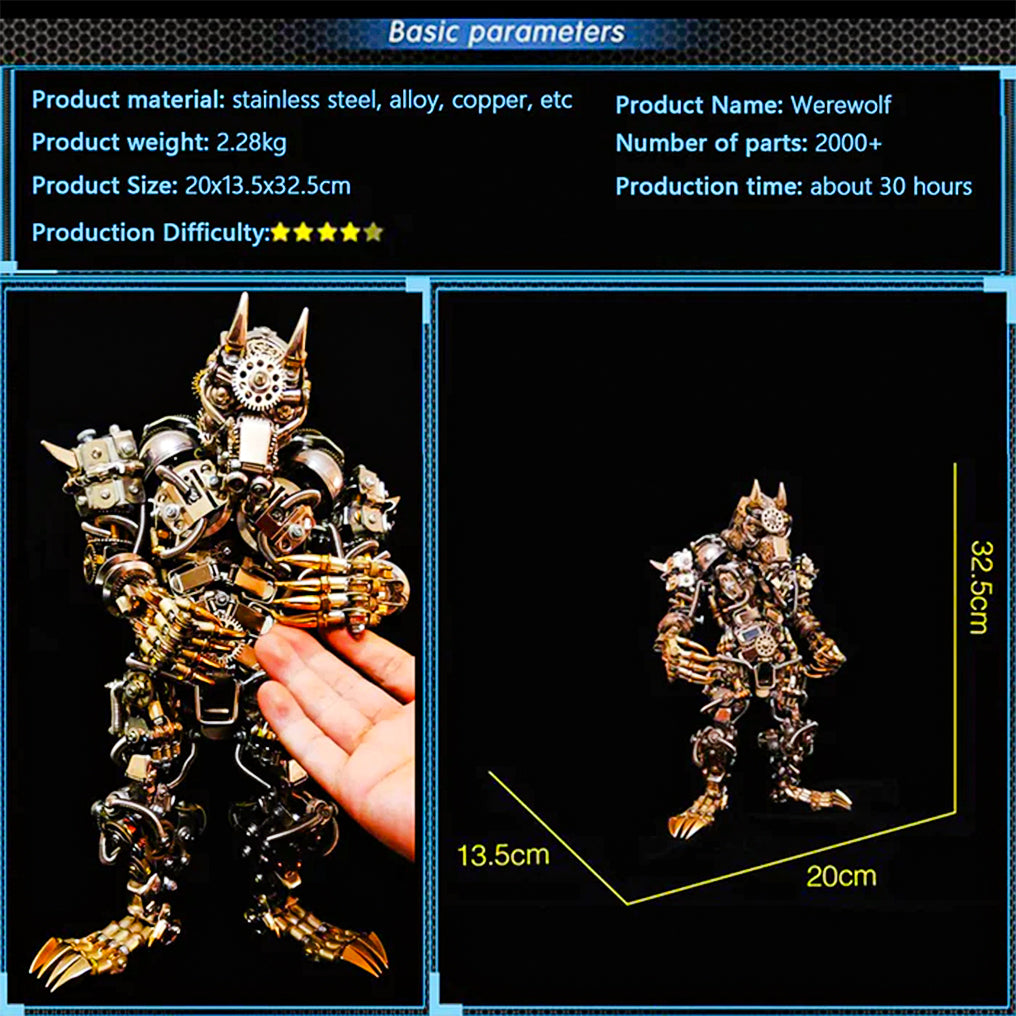 DIY 3D Metal Assembly Werewolf Model Hyperrealistic Toy Set