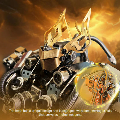 Intricate DIY 3D Steampunk Protoss Mecha Metal Model Kit with LED Lights - Over 1020 Pieces!