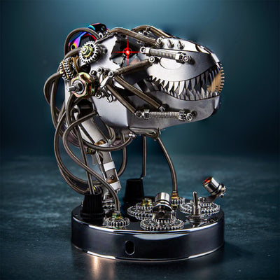 Create Your Own 3D Metal Steampunk Mechanical Dinosaur Head Model Kit - Over 180 Intricate Pieces!