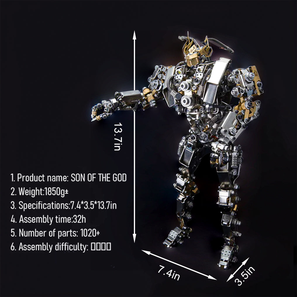 Intricate DIY 3D Steampunk Protoss Mecha Metal Model Kit with LED Lights - Over 1020 Pieces!