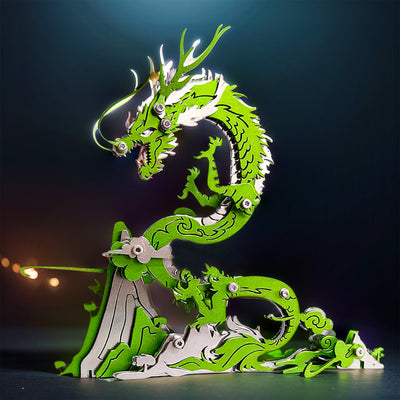 DIY 3D Metal Puzzle Dragon on the Mountain Mythical Creature Model Kit