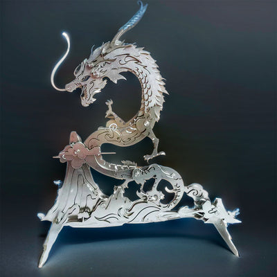 DIY 3D Metal Puzzle Dragon on the Mountain Mythical Creature Model Kit