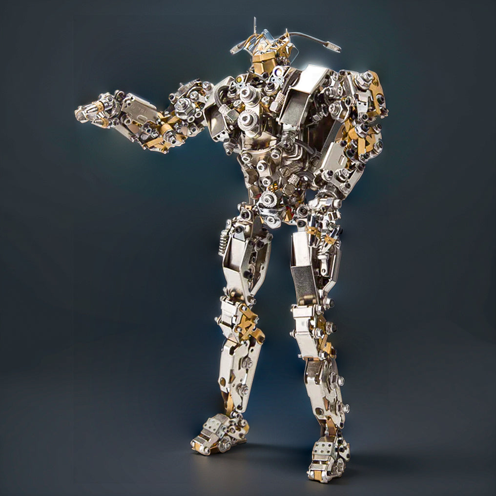 Intricate DIY 3D Steampunk Protoss Mecha Metal Model Kit with LED Lights - Over 1020 Pieces!