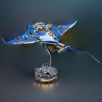 DIY 3D Metal Mechanical Manta Ray Assembly Model with Lights-200+PCS