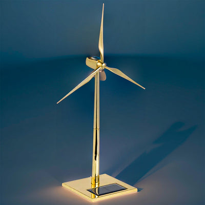 Enchanting Golden DIY 3D Metal Windmill: Solar-Powered Wind Turbine Assembly Model