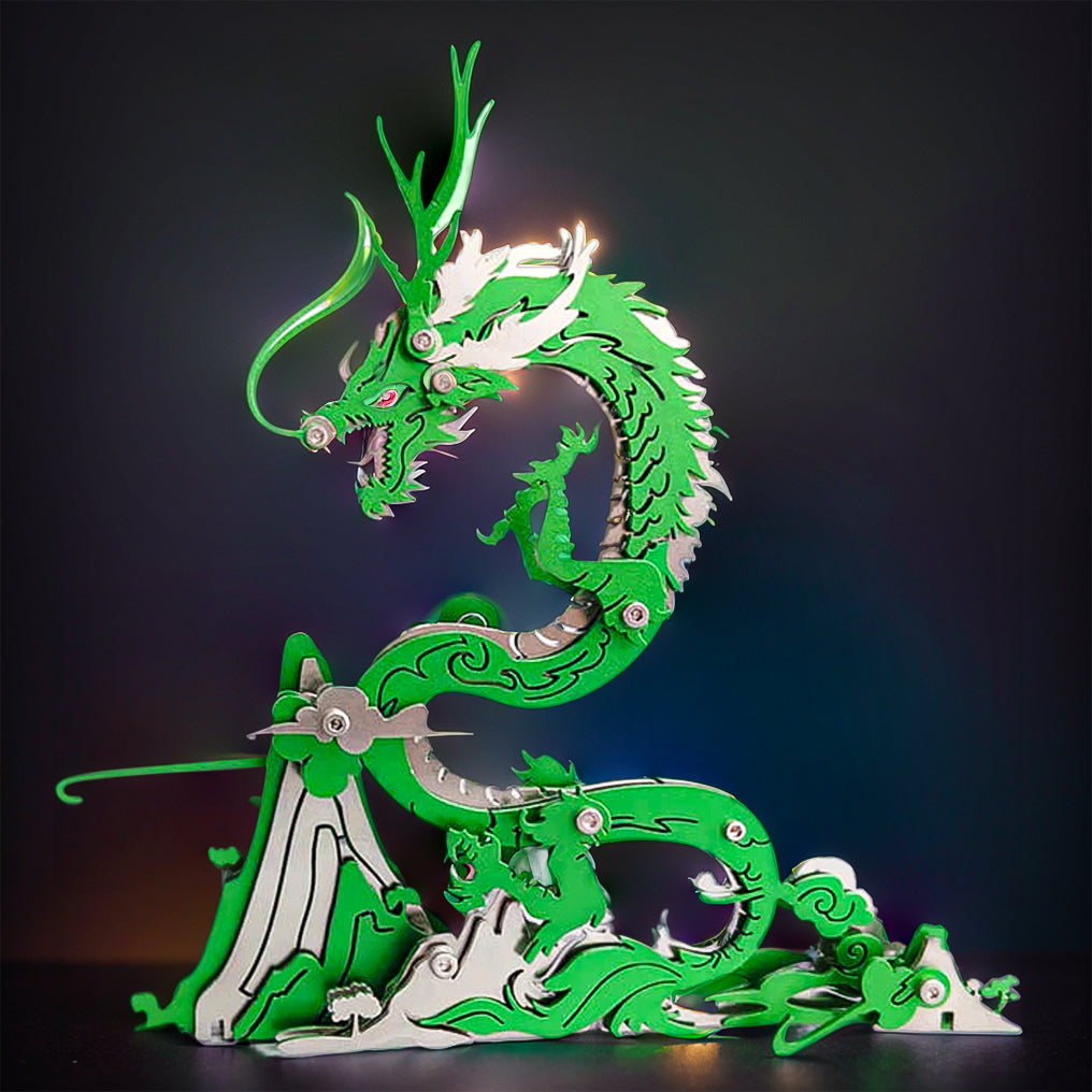 DIY 3D Metal Puzzle Dragon on the Mountain Mythical Creature Model Kit