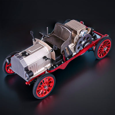 DIY Educational Metal Mechanical Classic Car Mini Electric Single-cylinder Engine Assembly Kit