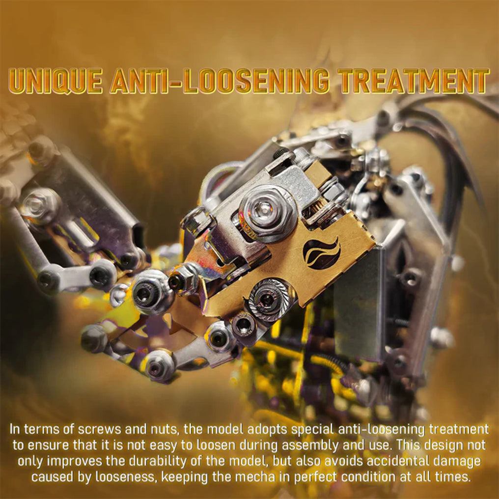 Intricate DIY 3D Steampunk Protoss Mecha Metal Model Kit with LED Lights - Over 1020 Pieces!