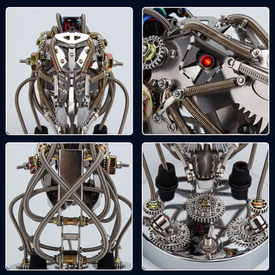 Create Your Own 3D Metal Steampunk Mechanical Dinosaur Head Model Kit - Over 180 Intricate Pieces!