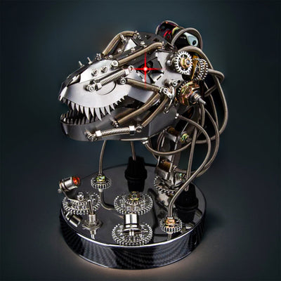 Create Your Own 3D Metal Steampunk Mechanical Dinosaur Head Model Kit - Over 180 Intricate Pieces!