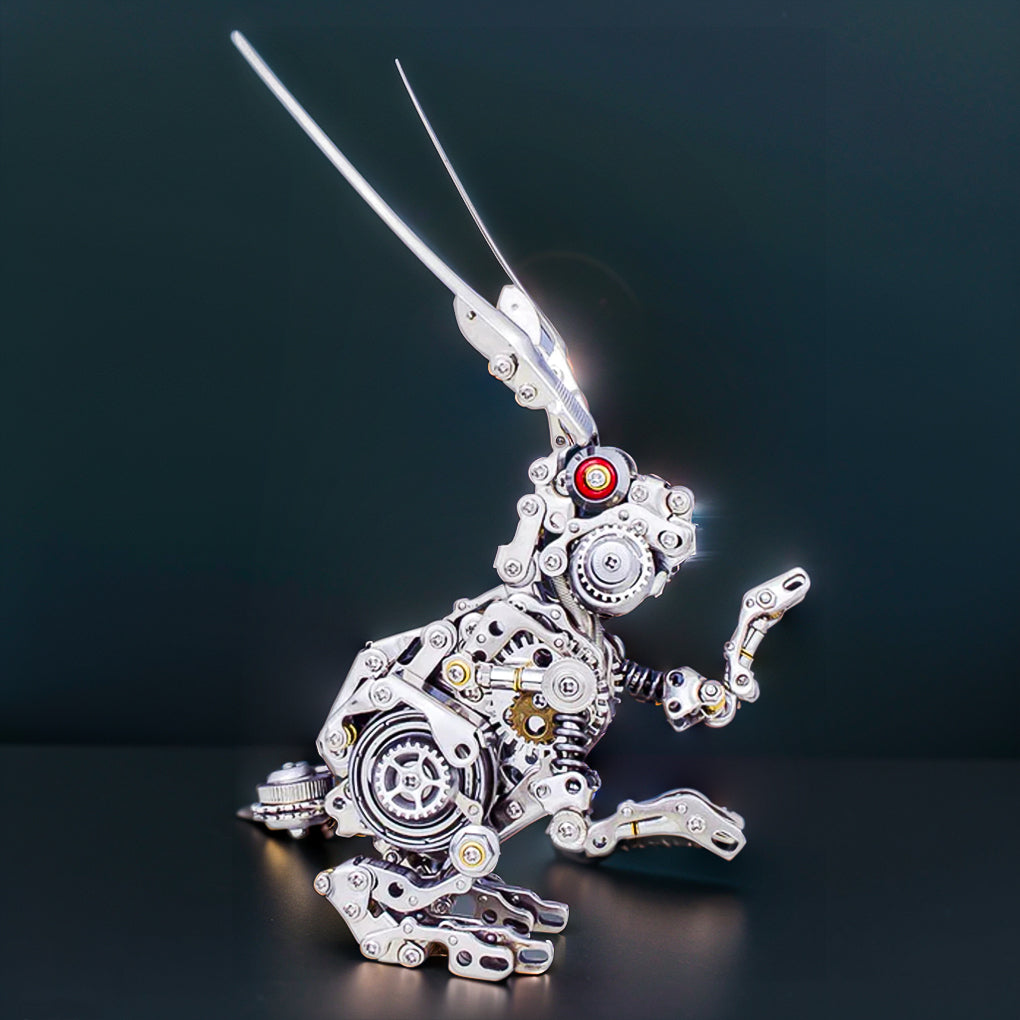 DIY 3D Metal Punk Mechanical Rabbit Puzzle Model Crafts Assembly Kit-500PCS