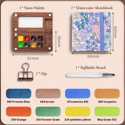 Puzziv™ | Pocket-Sized Watercolor Kit: Paint Anywhere, Anytime! 🌿