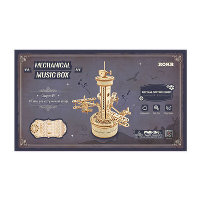 Puzziv Airplane Control Tower Mechanical Music Box AMK41