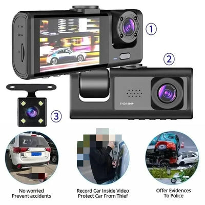 Puzziv™ | Dual Channel Dash Cam with Night Vision & 24/7 Parking Surveillance