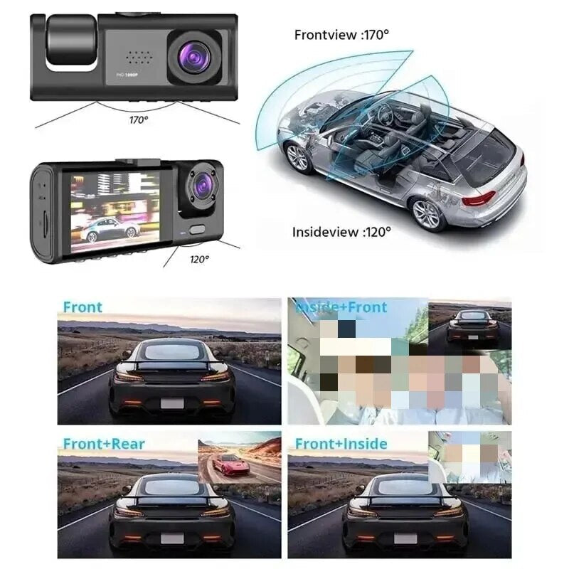 Puzziv™ | Dual Channel Dash Cam with Night Vision & 24/7 Parking Surveillance