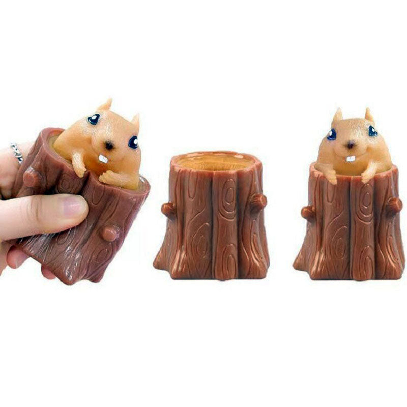 SQUEEZING SQUIRREL CUP TOY