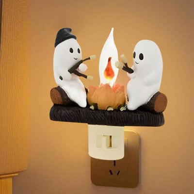 Ghostly Campfire Flickering Night Light